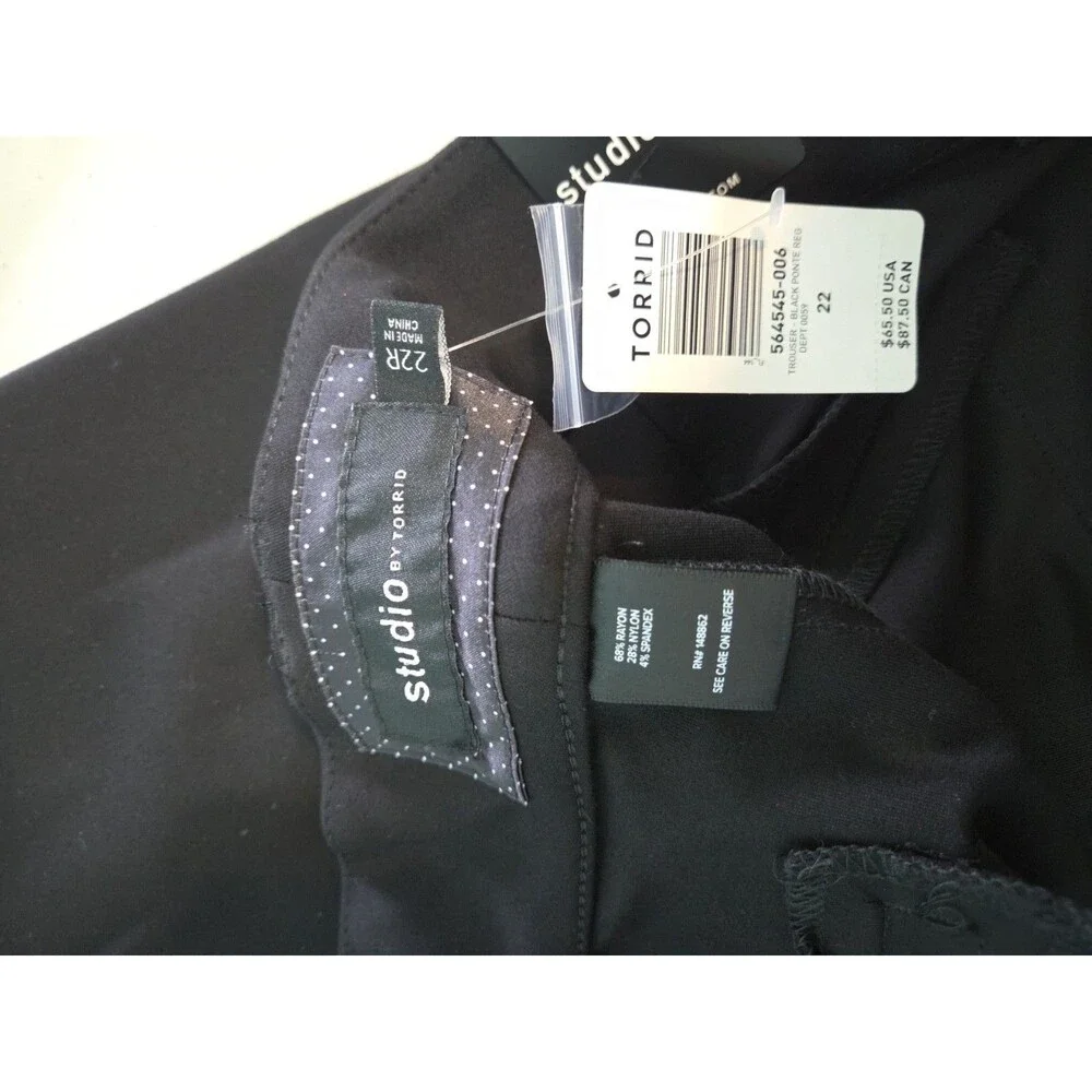 Studio by Torrid Black Ponte Pull On Pants trouser 22 r new with tags - Picture 5 of 5
